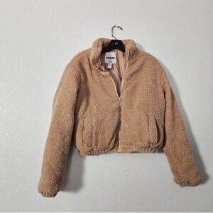RSQ Beige Teddy Zip-Up JacketI Sz SI